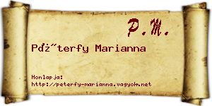 Péterfy Marianna névjegykártya